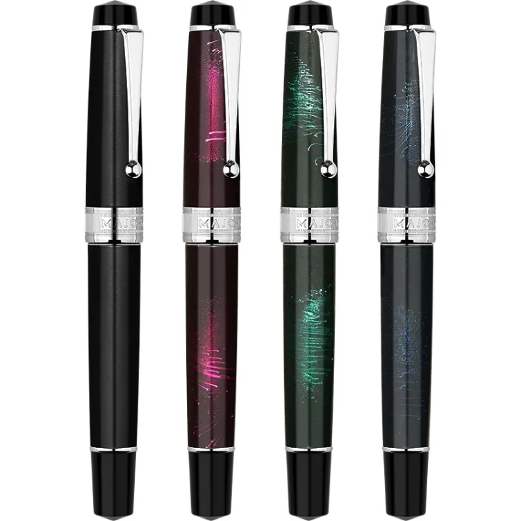 MAJOHN T5 Piston Fountain Pen Metal Iridium Nib EF/F/M 0.38/0.5/0.7mm Large-Capacity Writing Office Gifts Ink Pen