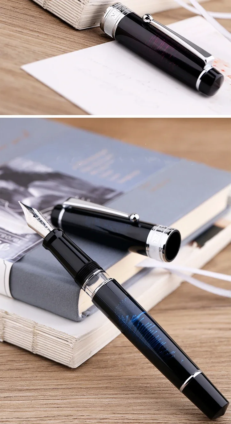 MAJOHN T5 Piston Fountain Pen Metal Iridium Nib EF/F/M 0.38/0.5/0.7mm Large-Capacity Writing Office Gifts Ink Pen