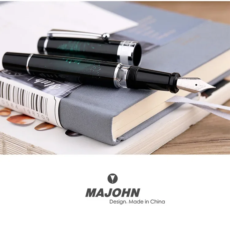 MAJOHN T5 Piston Fountain Pen Metal Iridium Nib EF/F/M 0.38/0.5/0.7mm Large-Capacity Writing Office Gifts Ink Pen