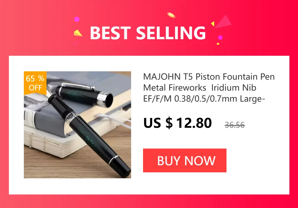 MAJOHN T5 Piston Fountain Pen Metal Iridium Nib EF/F/M 0.38/0.5/0.7mm Large-Capacity Writing Office Gifts Ink Pen