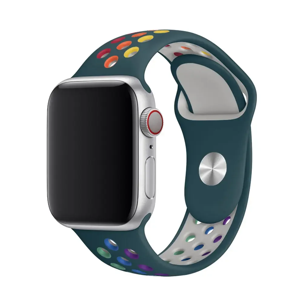 Sport watch strap For Apple Watch Bands Ultra 49mm 44mm 45mm 38/40mm 41mm Silicone Pride Bracelet iWatch Series 8 7 6 4 5 3 9 SE