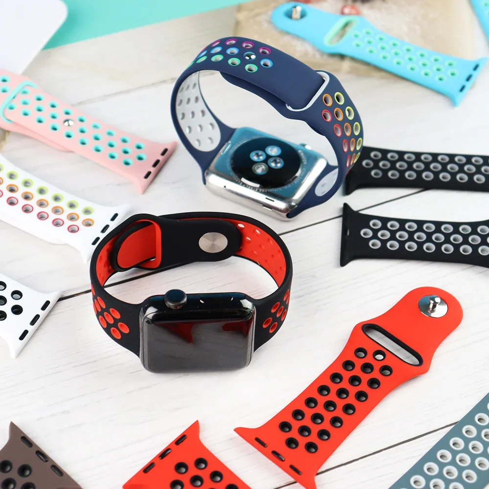 Sport watch strap For Apple Watch Bands Ultra 49mm 44mm 45mm 38/40mm 41mm Silicone Pride Bracelet iWatch Series 8 7 6 4 5 3 9 SE