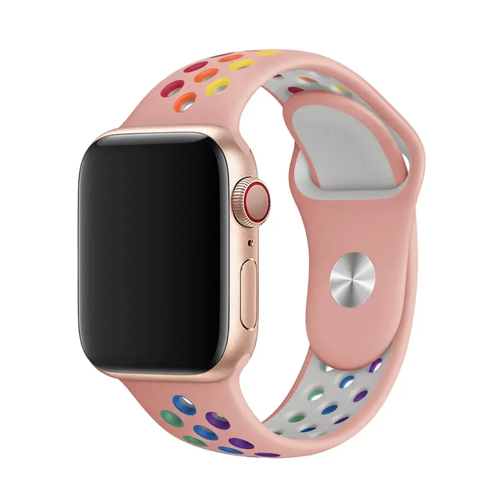 Sport watch strap For Apple Watch Bands Ultra 49mm 44mm 45mm 38/40mm 41mm Silicone Pride Bracelet iWatch Series 8 7 6 4 5 3 9 SE