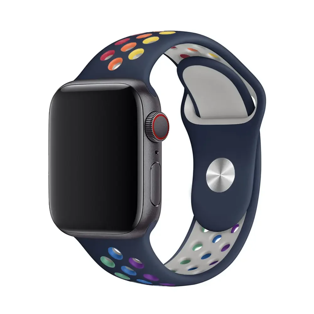 Sport watch strap For Apple Watch Bands Ultra 49mm 44mm 45mm 38/40mm 41mm Silicone Pride Bracelet iWatch Series 8 7 6 4 5 3 9 SE