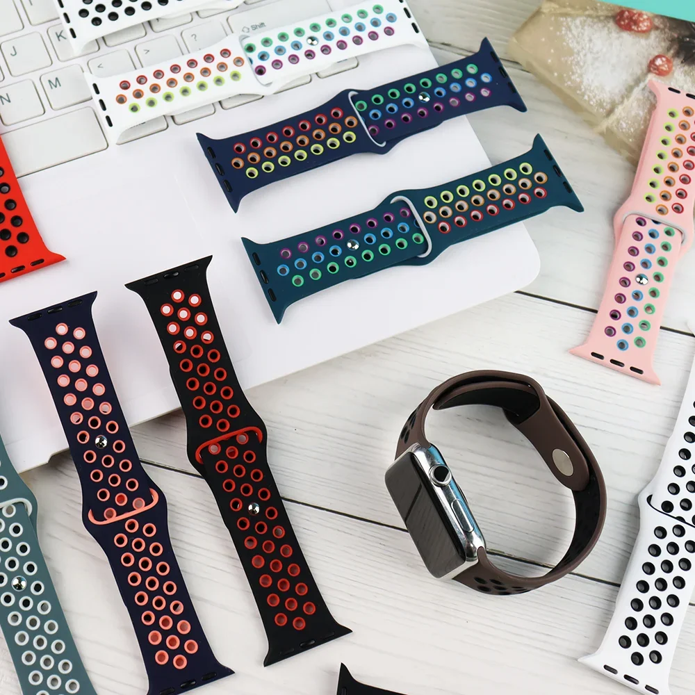 Sport watch strap For Apple Watch Bands Ultra 49mm 44mm 45mm 38/40mm 41mm Silicone Pride Bracelet iWatch Series 8 7 6 4 5 3 9 SE