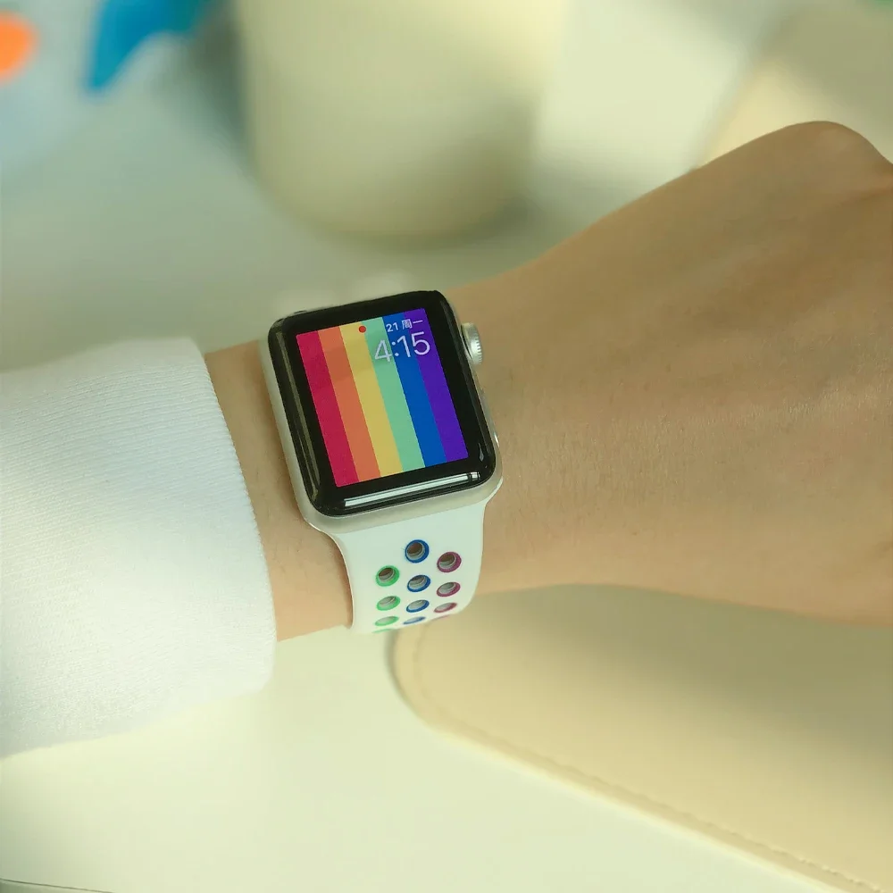 Sport watch strap For Apple Watch Bands Ultra 49mm 44mm 45mm 38/40mm 41mm Silicone Pride Bracelet iWatch Series 8 7 6 4 5 3 9 SE