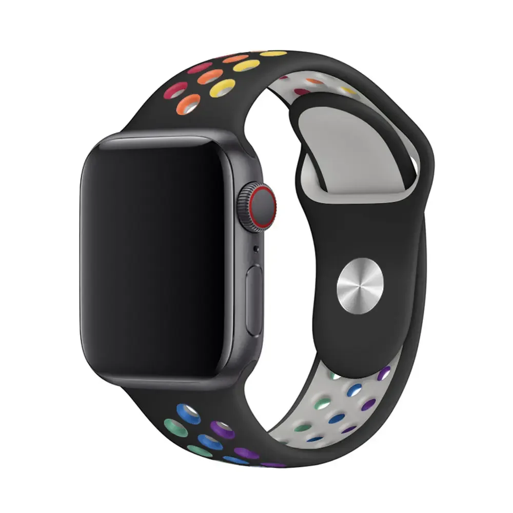 Sport watch strap For Apple Watch Bands Ultra 49mm 44mm 45mm 38/40mm 41mm Silicone Pride Bracelet iWatch Series 8 7 6 4 5 3 9 SE