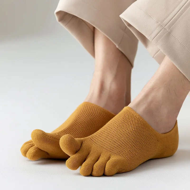 3 Pairs/lot Men's Socks Breathable Sweat Novelty Toe Socks Fashion Casual Breathable Finger Boat Sock High Quality Sox for Male