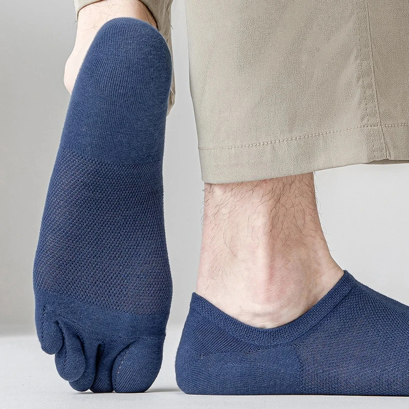 3 Pairs/lot Men's Socks Breathable Sweat Novelty Toe Socks Fashion Casual Breathable Finger Boat Sock High Quality Sox for Male