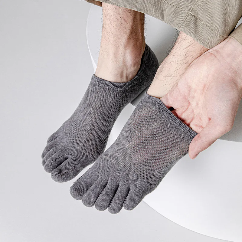 3 Pairs/lot Men's Socks Breathable Sweat Novelty Toe Socks Fashion Casual Breathable Finger Boat Sock High Quality Sox for Male