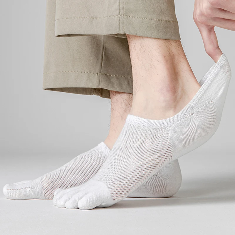 3 Pairs/lot Men's Socks Breathable Sweat Novelty Toe Socks Fashion Casual Breathable Finger Boat Sock High Quality Sox for Male