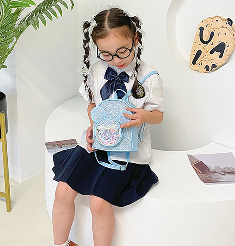 Cute Children Bag Fashion Sequin Kindergarten Backpacks for Baby Girls Cartoon Mouse Casual Backpack Princess Bag Girls Gifts