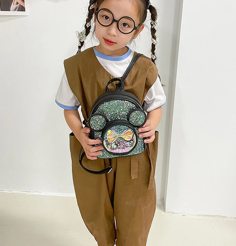 Cute Children Bag Fashion Sequin Kindergarten Backpacks for Baby Girls Cartoon Mouse Casual Backpack Princess Bag Girls Gifts