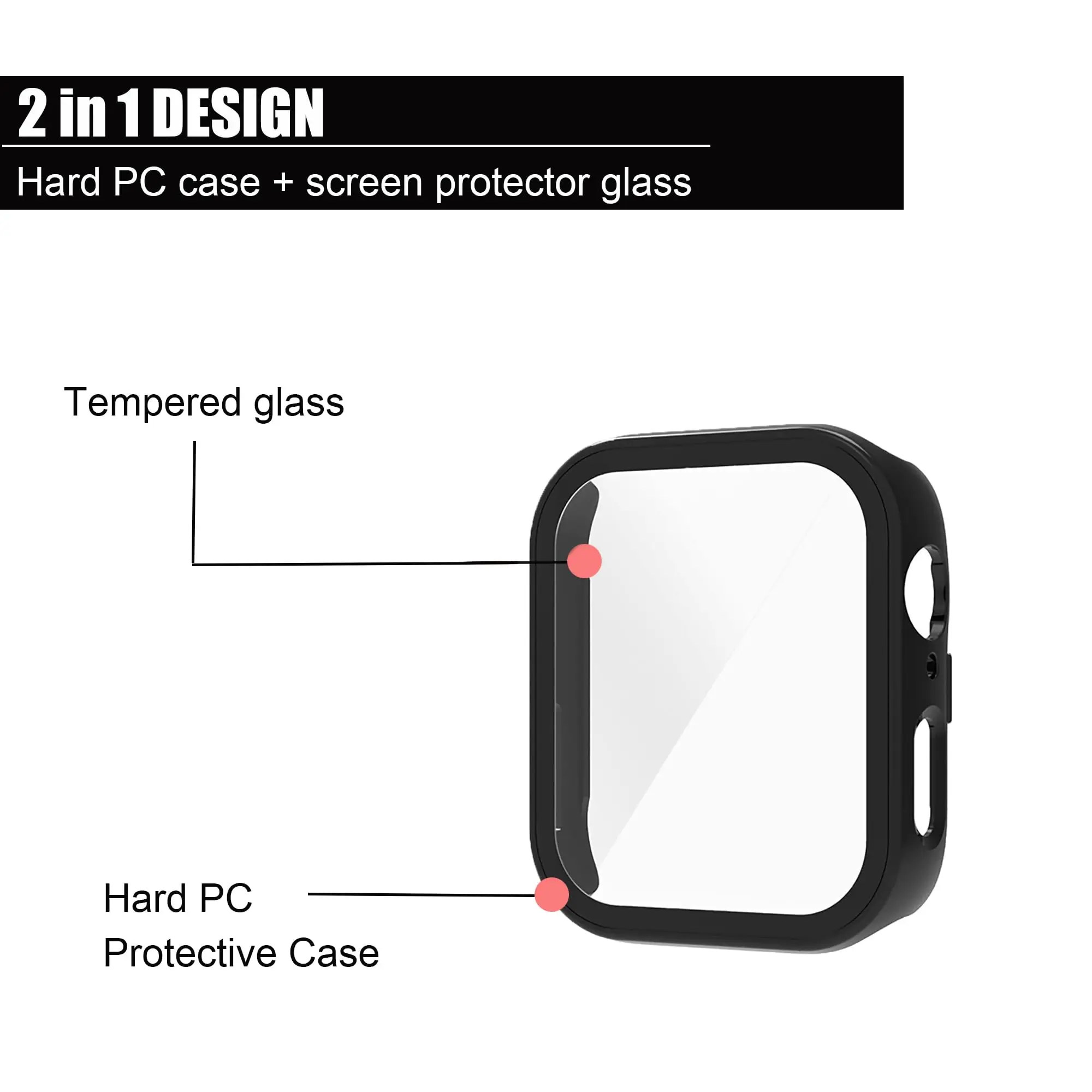 Glass+Case For Huawei Watch Fit 5 4 3 All-Around Screen Protector Hard PC Bumper Tempered Watch Case Huawei Watch Fit 5 4 Pro