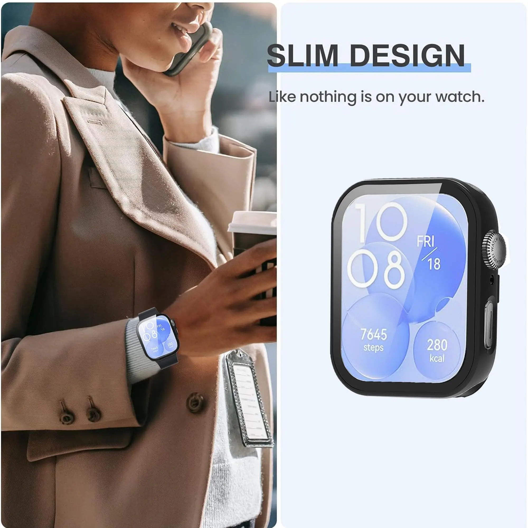 Glass+Case For Huawei Watch Fit 5 4 3 All-Around Screen Protector Hard PC Bumper Tempered Watch Case Huawei Watch Fit 5 4 Pro