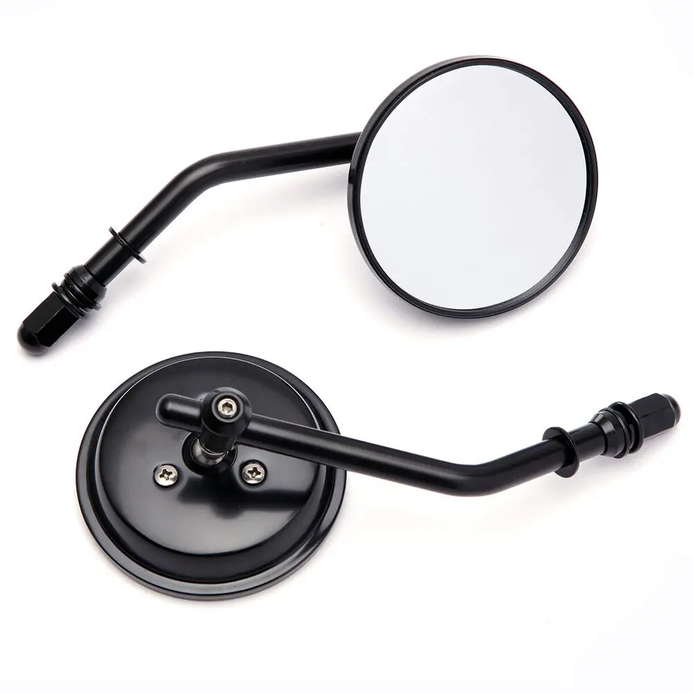 M8 Motorcycle Round Rearview Mirror Side Mirrors Retro Rear Mirrors for Harley Dyna Bobber Chopper Sportster Old School Touring