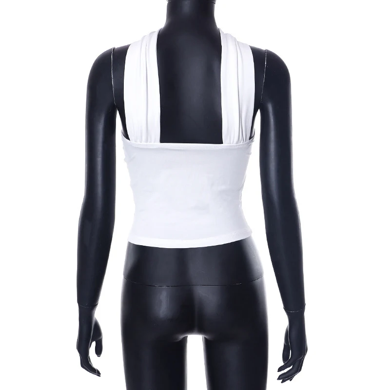 Chic White Sexy Strapless Crop Tops 2024 Elegant Summer Slim Tanks Tube Top Cropped Solid