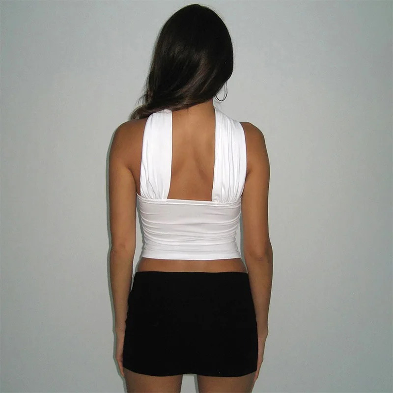Chic White Sexy Strapless Crop Tops 2024 Elegant Summer Slim Tanks Tube Top Cropped Solid