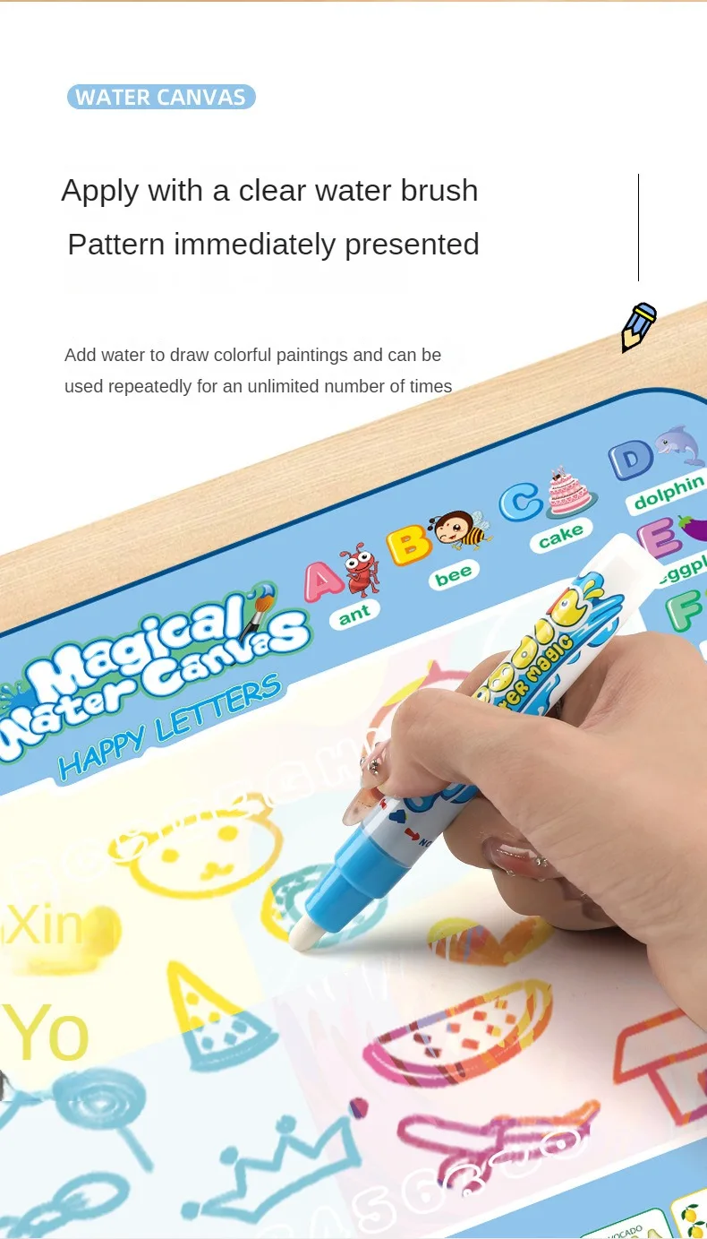 Magic Water Drawing Mat Reusable Doodle Painting Board with Pens Montessori Educational Toys for Kids Halloween Christmas Gift