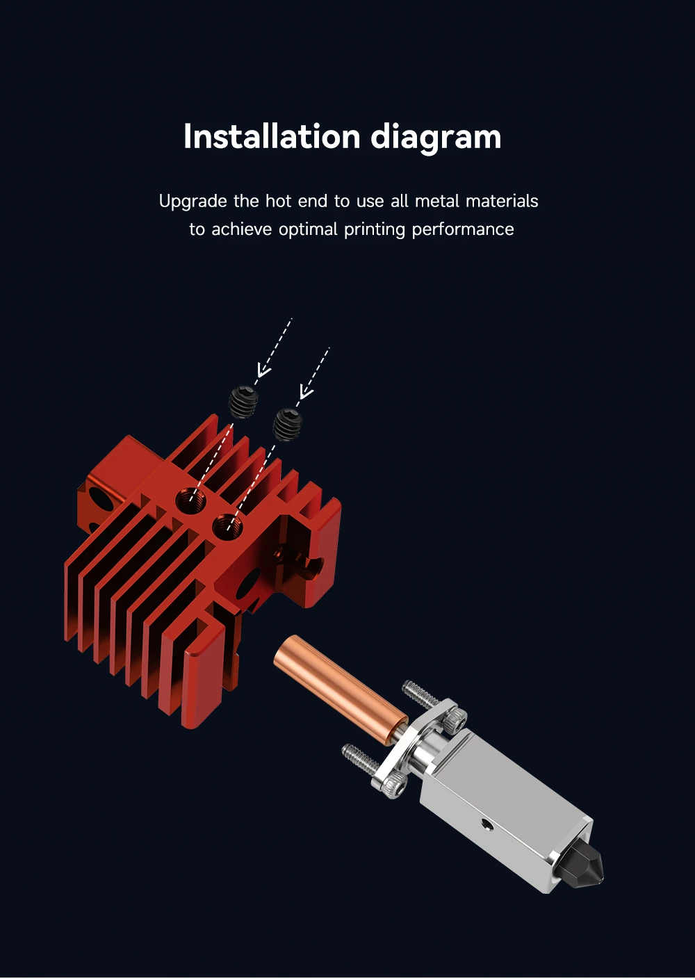 Hotend For Bambu Lab P1P X1C P1S X1 V2.0 Upgrade Hot End Print Head 3D Printing Parts for Bambulab