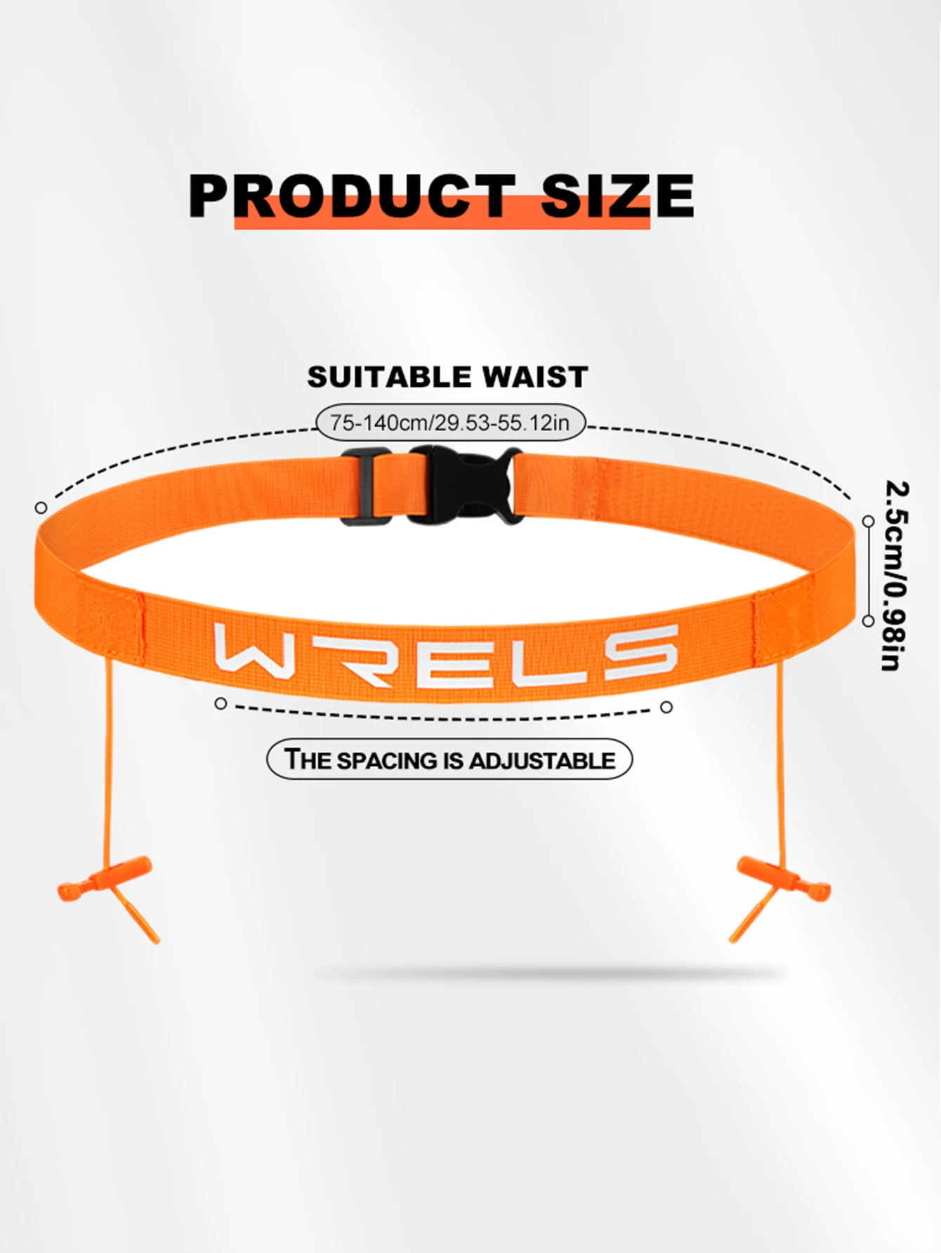 WRELS Unisex Triathlon Marathon Race Number Belt With Gel Holder Running Belt Cloth Belt Motor Running Outdoor Sports