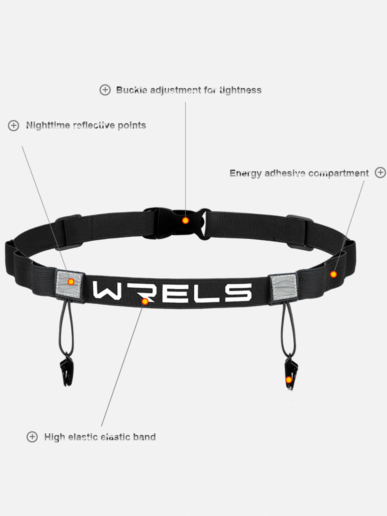 WRELS Unisex Triathlon Marathon Race Number Belt With Gel Holder Running Belt Cloth Belt Motor Running Outdoor Sports