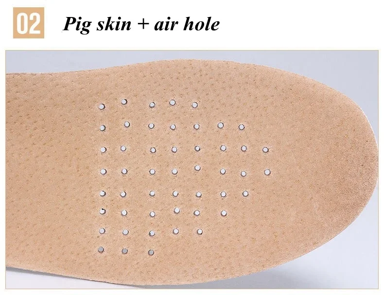 1Pair Height Increase Insole Men Woman Comfort Orthopedic Shoes Insoles Genuine Leather Non-Slip Shoe Pads Arch Support Inserts