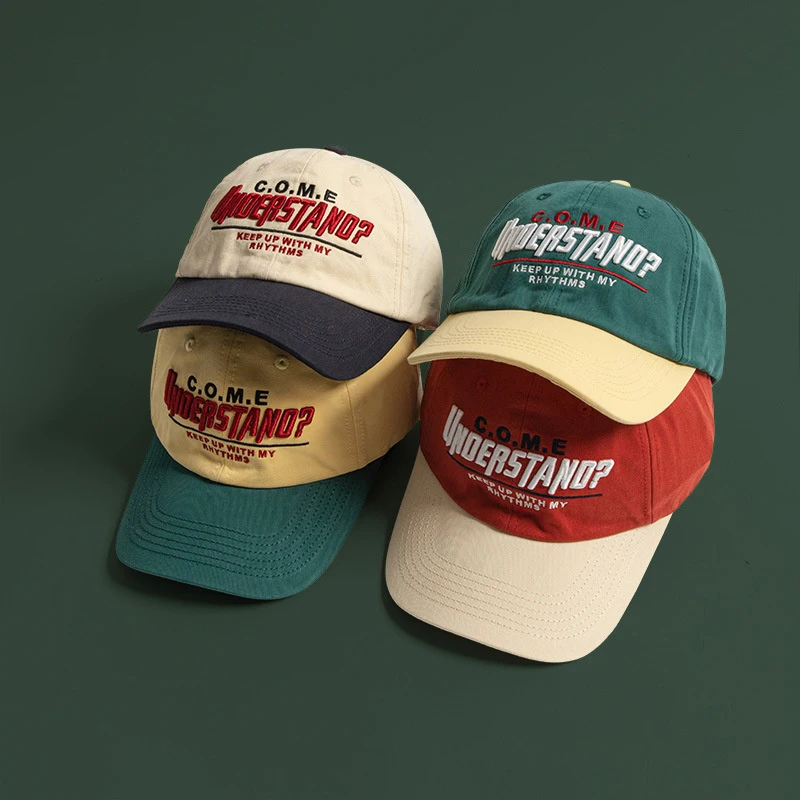 New Big Head Sports Hat Women Versatile Embroidery Contrasting Baseball Cap Men Outdoor Leisure Sunshade Adjustable Hip-hop Hat