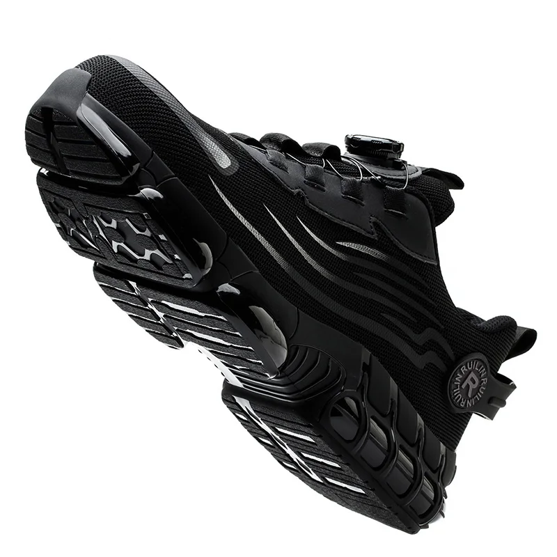 Rotating Button Safety Shoes Men Anti-smash Anti-puncture Work Shoes Fashion Men Safety Sport Shoes Security Protective BootsMen
