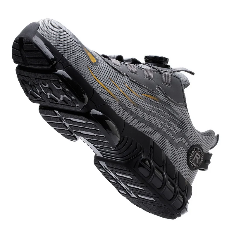 Rotating Button Safety Shoes Men Anti-smash Anti-puncture Work Shoes Fashion Men Safety Sport Shoes Security Protective BootsMen