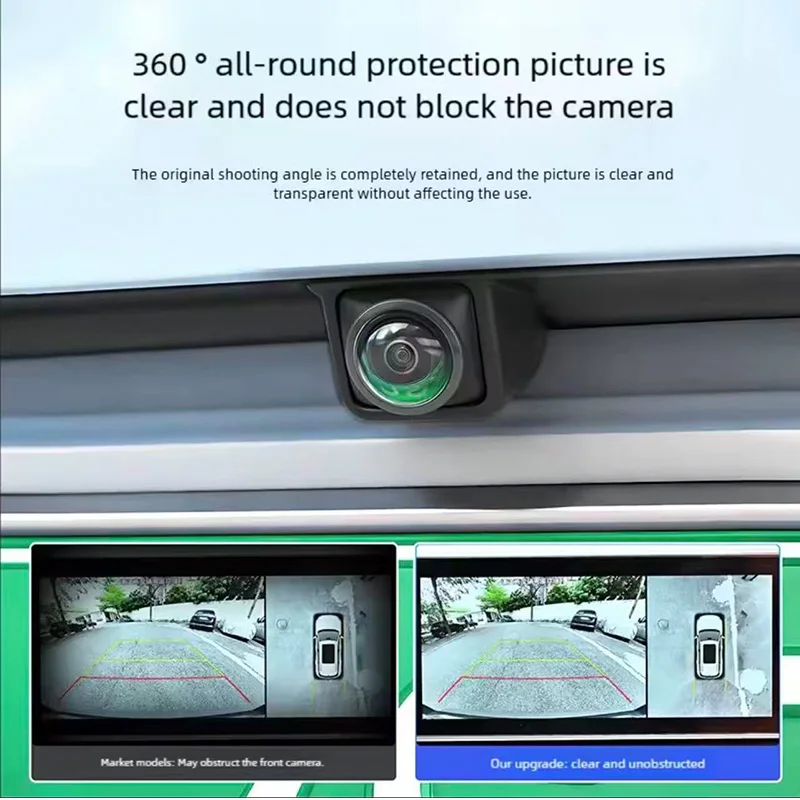 2PCS Car Camera Protective Cover Front Bumper Camera Anti-Scratch Shield Lens Guard PC Protective Cover Kits
