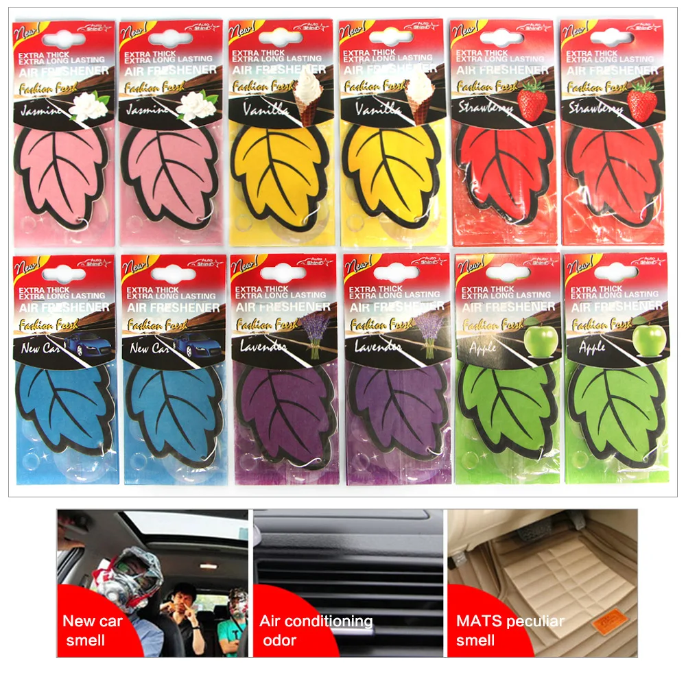 Car Air Freshener Hanging Perfume Odor Eliminator Long-Lasting Fragrance Leaf Paper Auto Aromatherapy Deodorant Supplies Gadgets