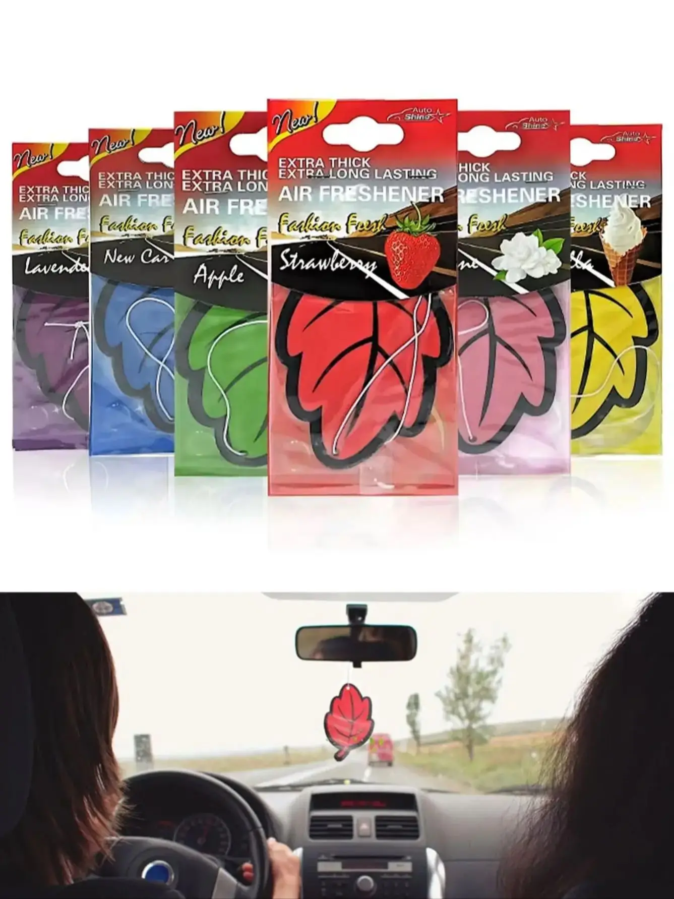 Car Air Freshener Hanging Perfume Odor Eliminator Long-Lasting Fragrance Leaf Paper Auto Aromatherapy Deodorant Supplies Gadgets