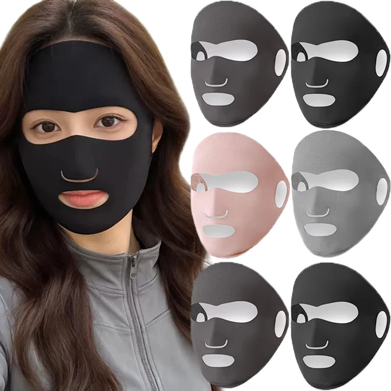 Lightweight Nylon Open Nose Sunscreen Facial Mask Ear-hanging Sun Protection for Outdoor Sports Cycling UV Block Breathable