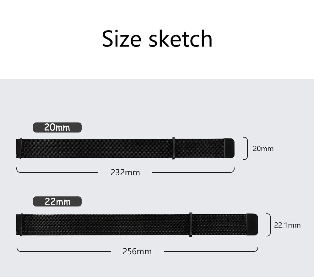 Magnetic Loop for Amazfit GTS/4/2//GTS4 Mini/BALANCE/Active 2/3/4 20mm 22mm Metal Mesh Smartwatch Bracelet Amazfit Bip 5 6 Strap
