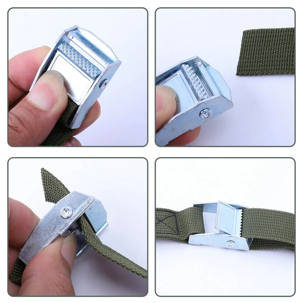 2M Buckle Tie-Down Belt Cargo Straps for Car Motorcycle Bike with Metal Buckle Tow Rope Strong Ratchet Belt for Luggage Bag