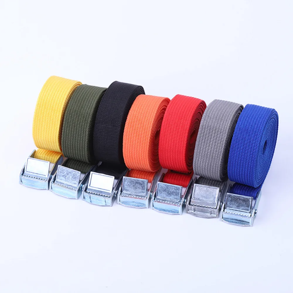 2M Buckle Tie-Down Belt Cargo Straps for Car Motorcycle Bike with Metal Buckle Tow Rope Strong Ratchet Belt for Luggage Bag