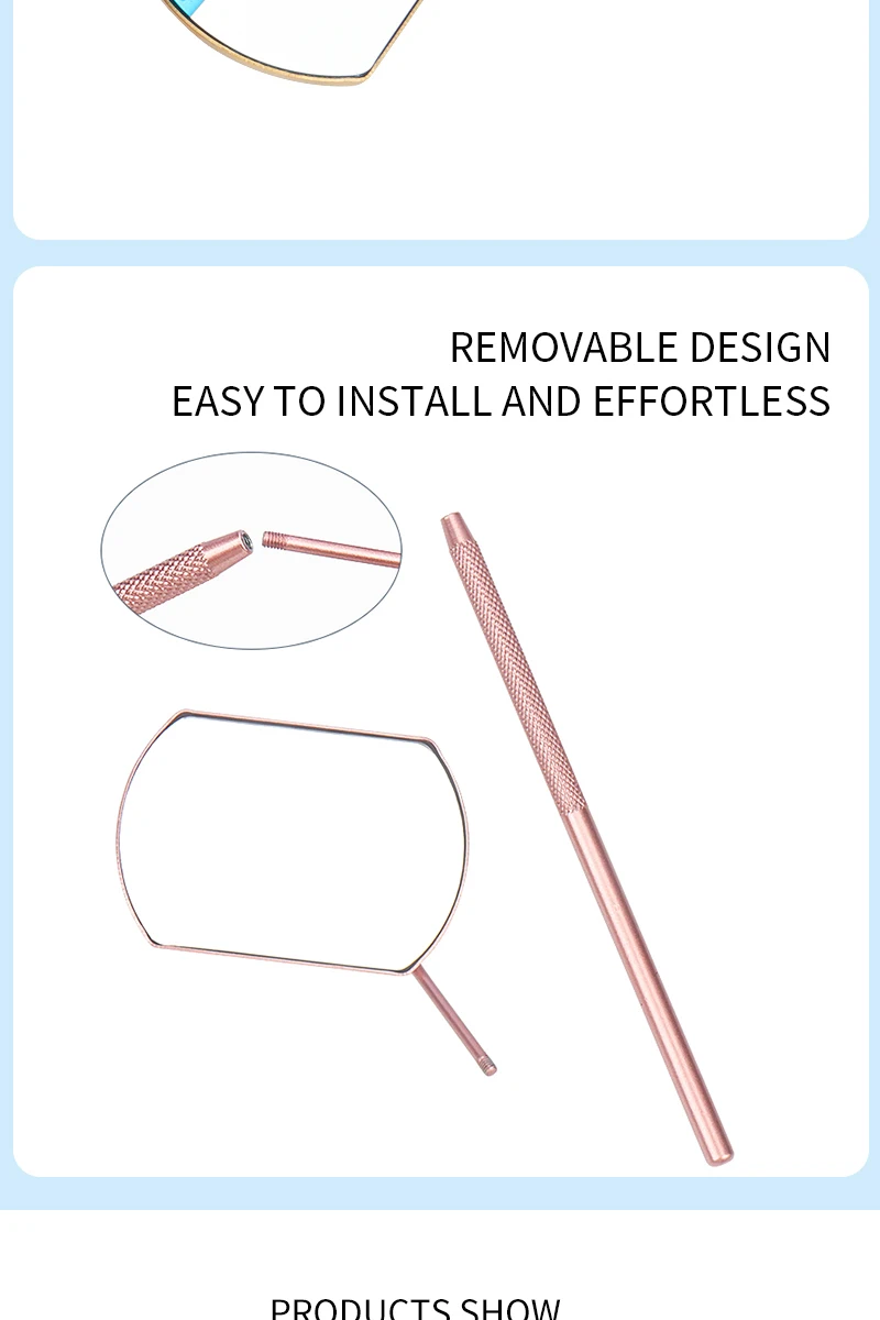 1 Pc Magnifying Checking Eyelash Extension Makeup Mirror Stainless Steel Handle Beauty Tool for False Eyelashes Grafting Tools