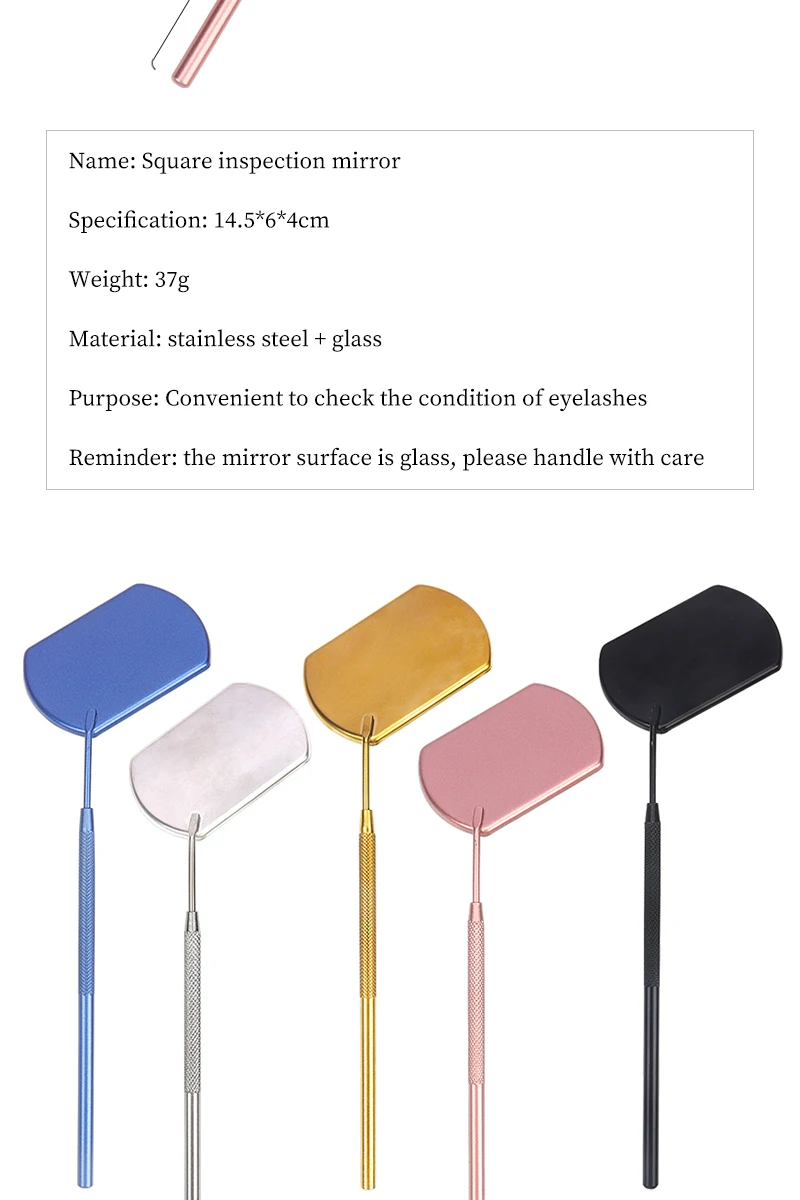 1 Pc Magnifying Checking Eyelash Extension Makeup Mirror Stainless Steel Handle Beauty Tool for False Eyelashes Grafting Tools