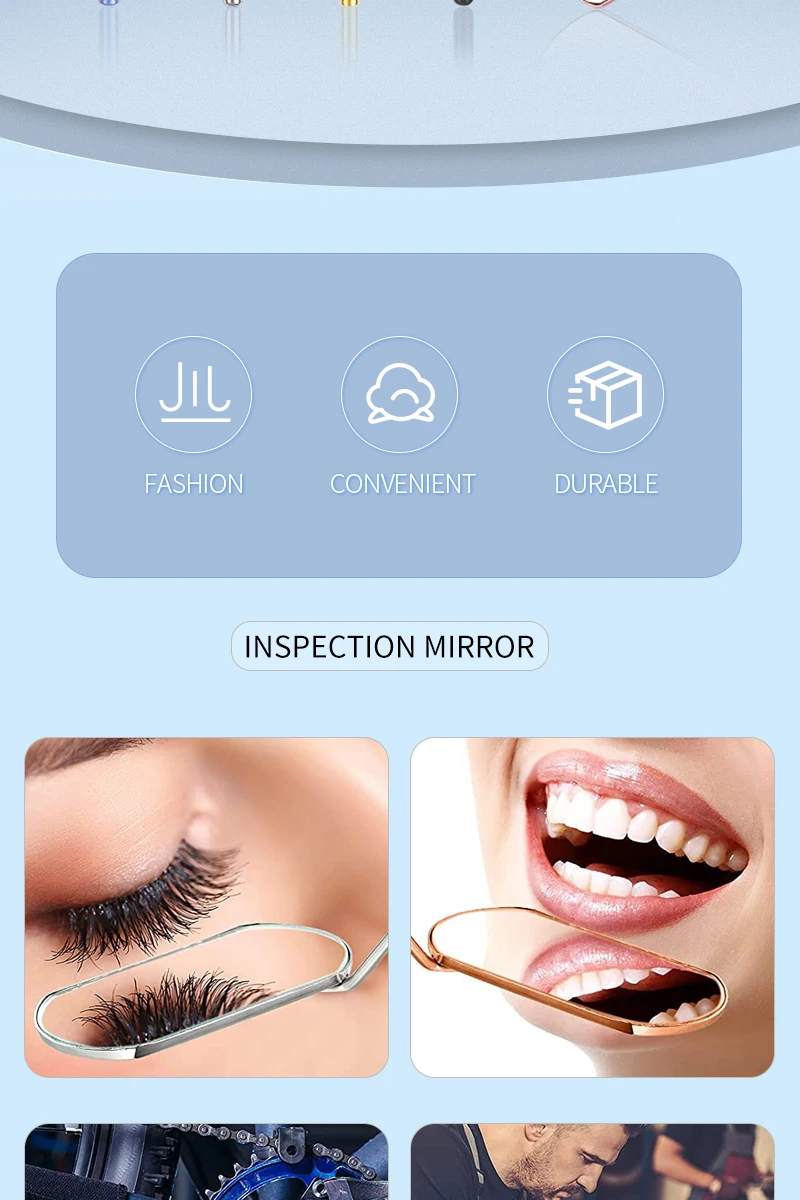 1 Pc Magnifying Checking Eyelash Extension Makeup Mirror Stainless Steel Handle Beauty Tool for False Eyelashes Grafting Tools