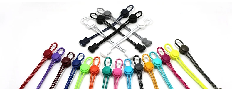 1 Pair 22 Colors Elastic Shoelaces Round Locking No Tie Shoe Laces Kids Adult Quick Lazy Laces Rubber Sneakers Shoelace T1