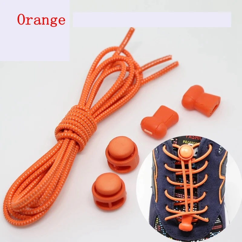 1 Pair 22 Colors Elastic Shoelaces Round Locking No Tie Shoe Laces Kids Adult Quick Lazy Laces Rubber Sneakers Shoelace T1