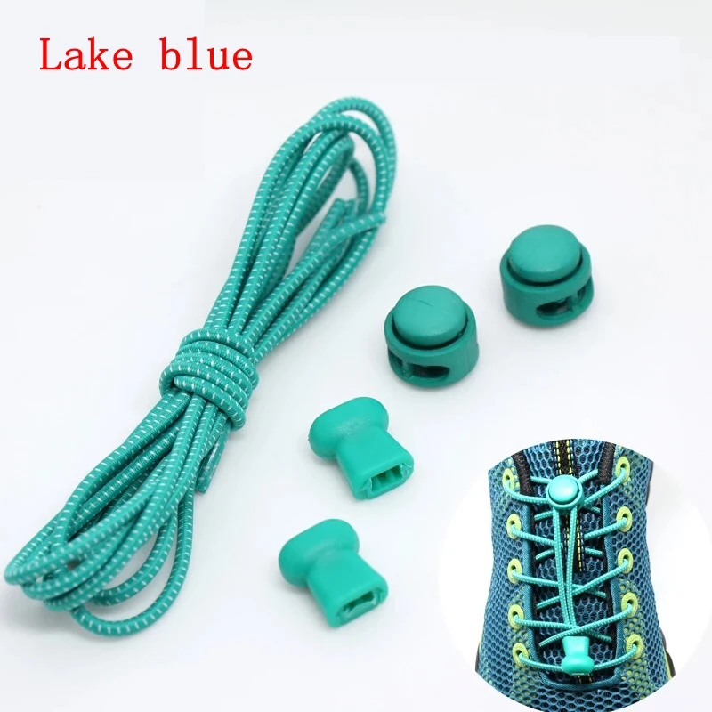 1 Pair 22 Colors Elastic Shoelaces Round Locking No Tie Shoe Laces Kids Adult Quick Lazy Laces Rubber Sneakers Shoelace T1