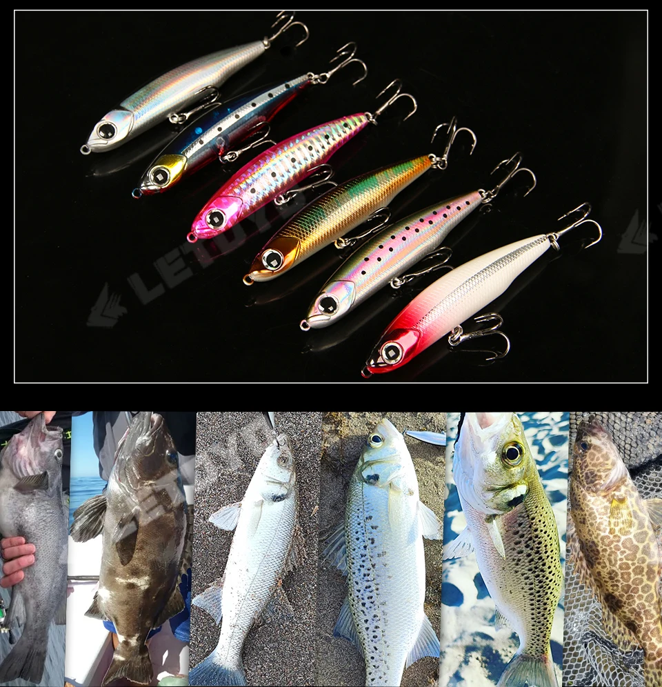 LETOYO Sinking Pencil 17g 12g-3.5g Artificial bait hard baits trout bass lures Wobblers for Pike fishing lure spinning stickbait