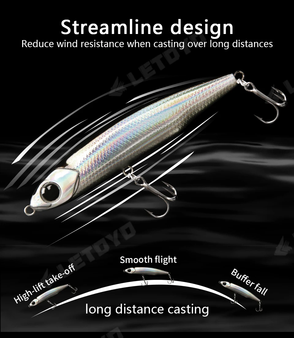 LETOYO Sinking Pencil 17g 12g-3.5g Artificial bait hard baits trout bass lures Wobblers for Pike fishing lure spinning stickbait