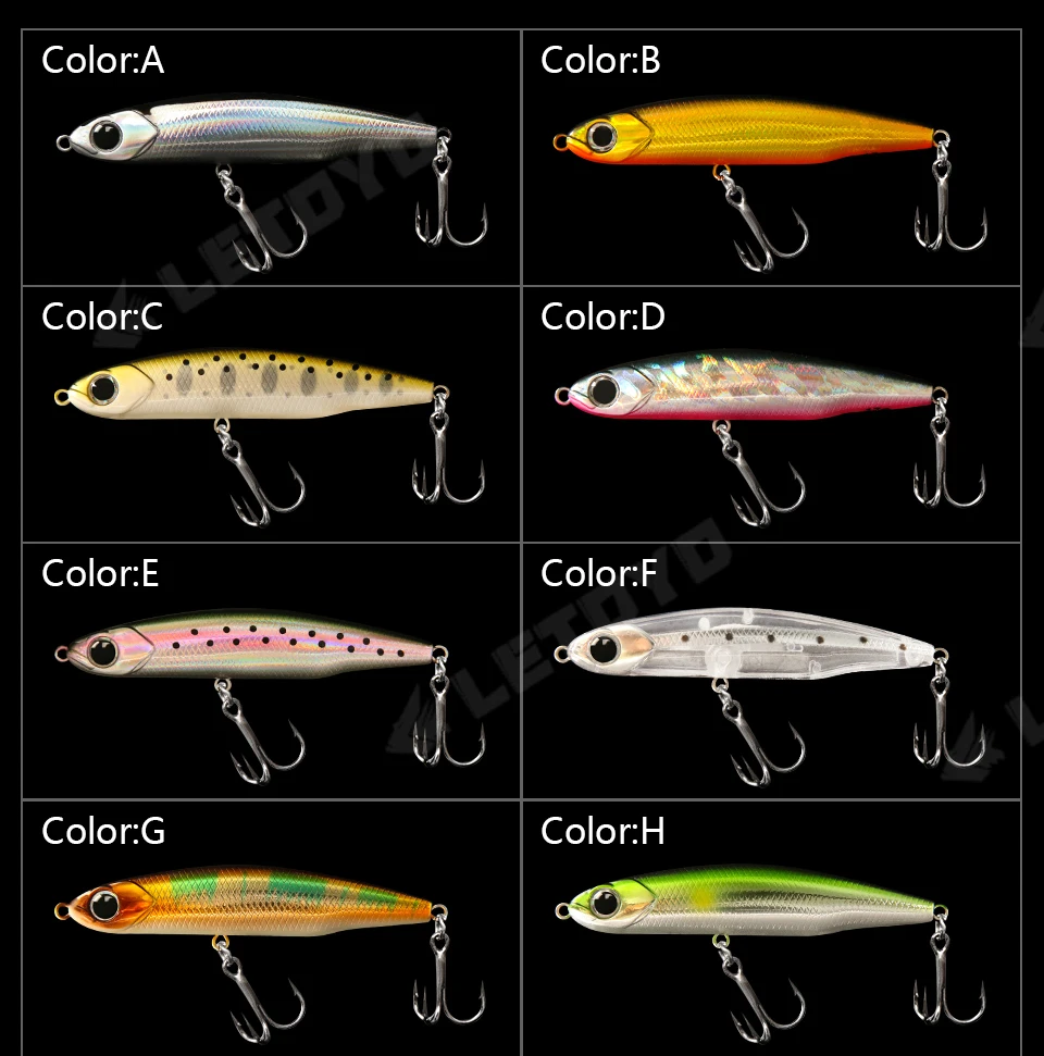 LETOYO Sinking Pencil 17g 12g-3.5g Artificial bait hard baits trout bass lures Wobblers for Pike fishing lure spinning stickbait
