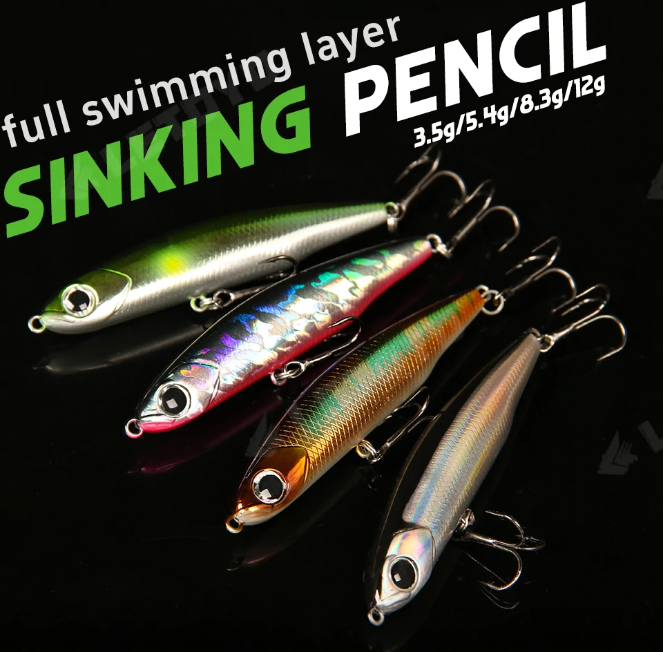 LETOYO Sinking Pencil 17g 12g-3.5g Artificial bait hard baits trout bass lures Wobblers for Pike fishing lure spinning stickbait