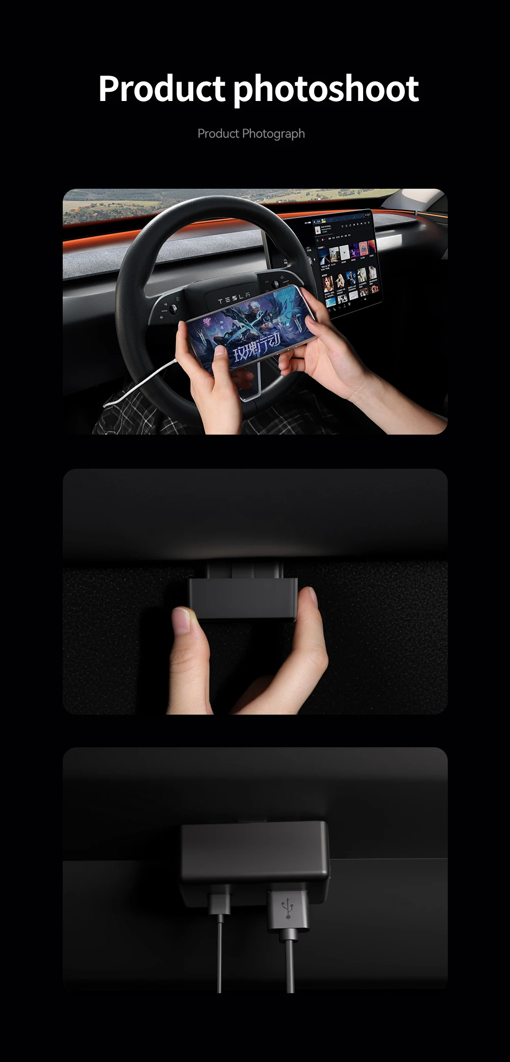 YZ For Tesla Model 3 Y YL X S Highland Juniper 2019-2026 OBD Adapter Charging For Tesla Carobd2 Splitter Charger Adapters