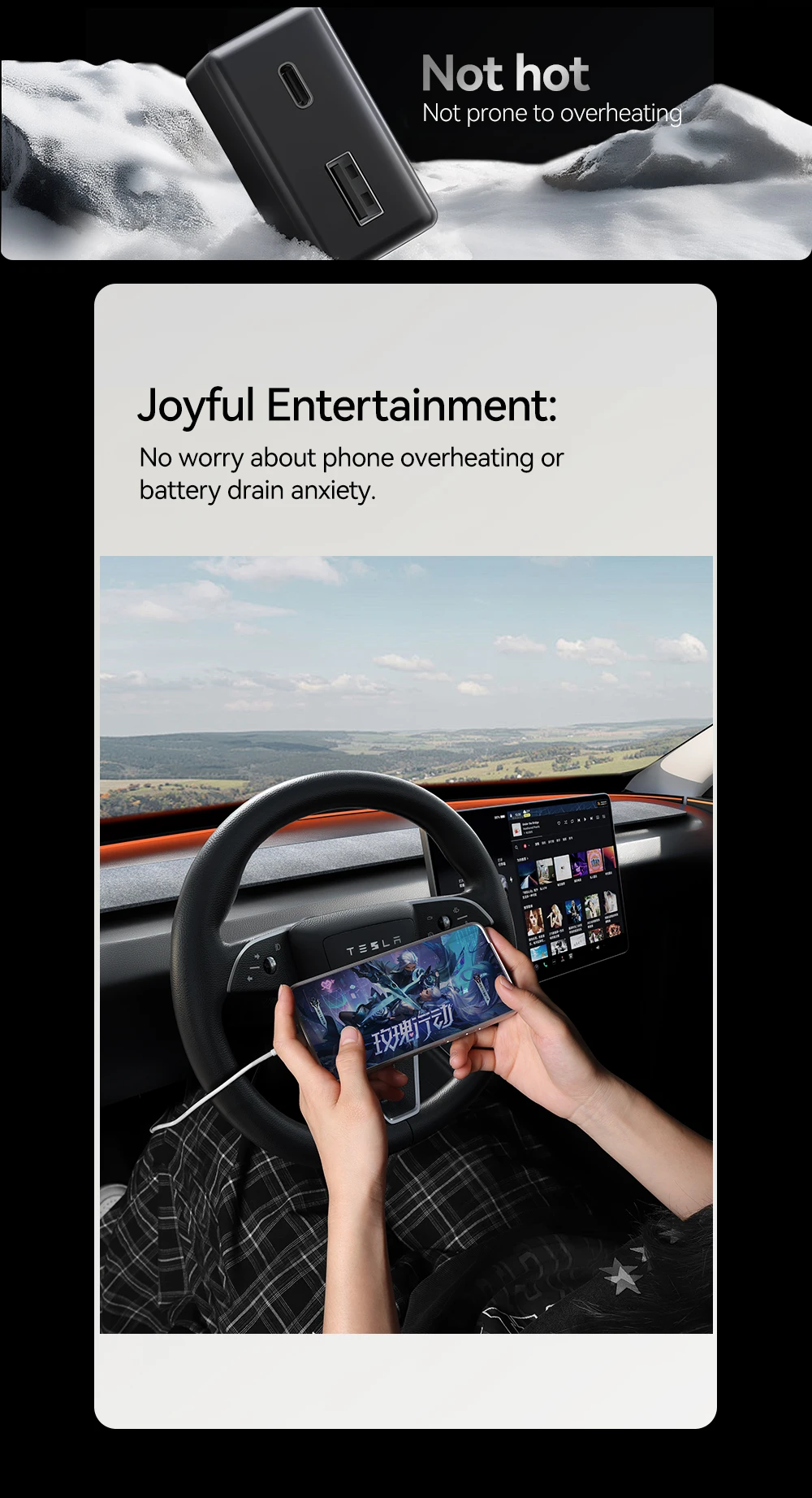 YZ For Tesla Model 3 Y YL X S Highland Juniper 2019-2026 OBD Adapter Charging For Tesla Carobd2 Splitter Charger Adapters
