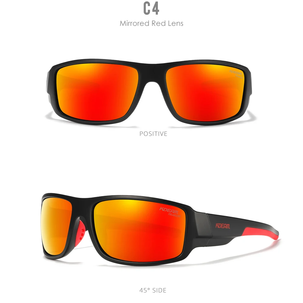 KDEAM Performance Polarized Sunglasses For Men Printing Pattern Designing Frame Glasses Transmittance Cat.3 Men's Sports Goggles